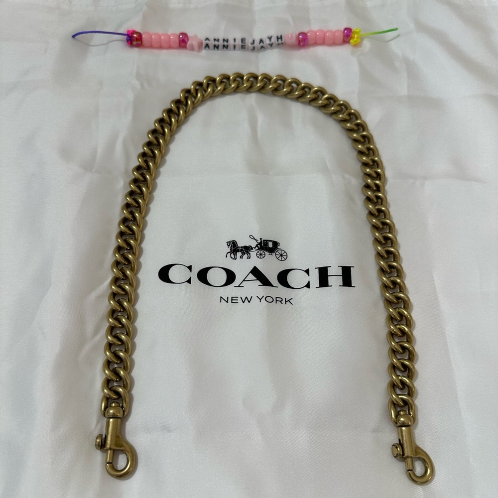 NEW w/o tags - Coach Brass Gold Chain Strap *STRAP ONLY, no bag*